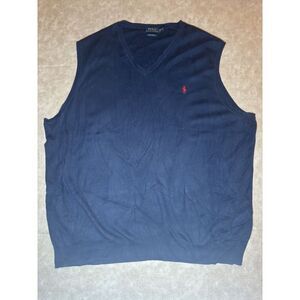 POLO Ralph Lauren PIMA COTTON Men's Navy Sweater Vest 3XLT